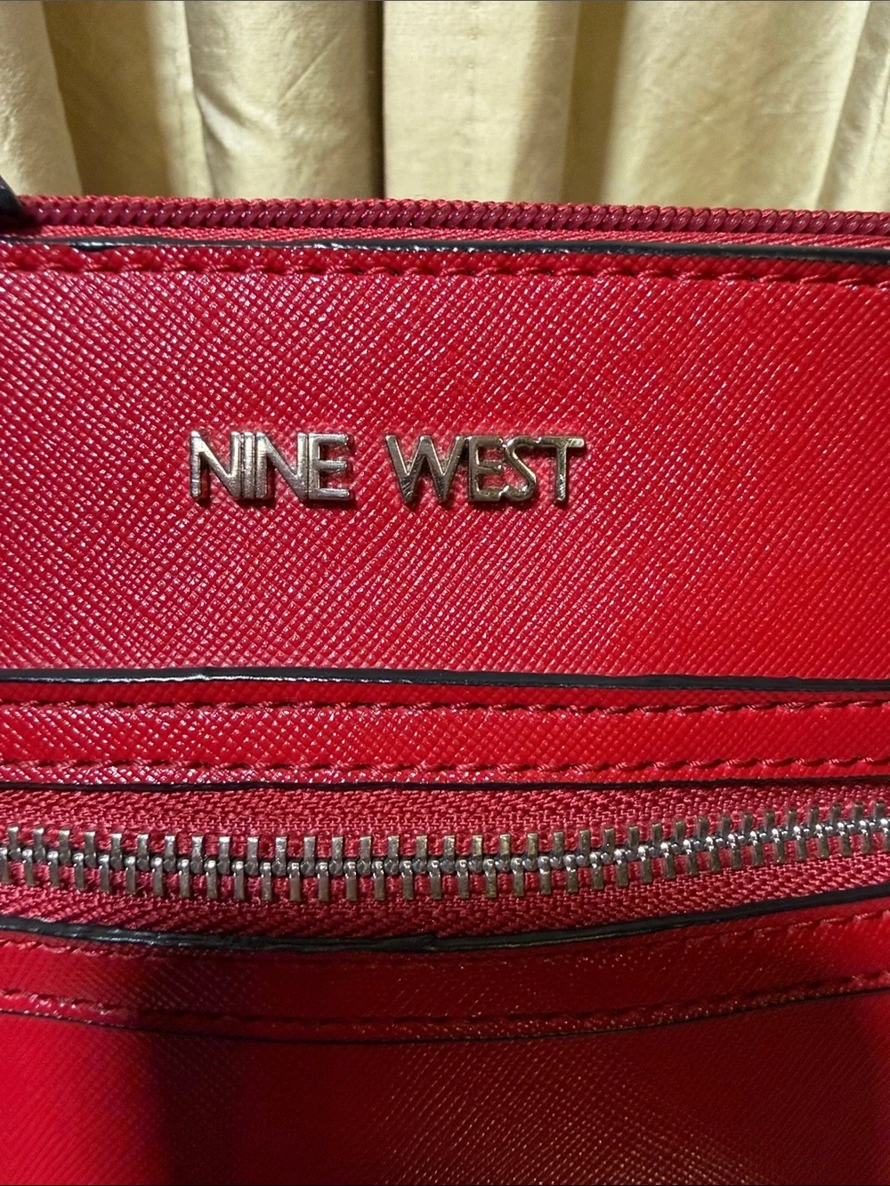 Nine West Red Wristlet Clutch with Front Zip Pocket